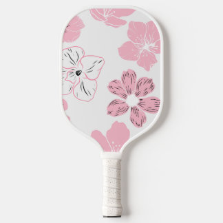 Raquette de pickleball florale rose