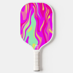 Raquette De Pickleball Flux colorés de rose Magenta Jaune Mint Vert