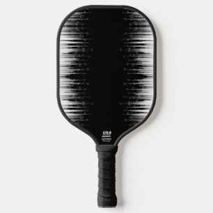 Raquette De Pickleball Flux De Ligne Cerclée Noir Et Blanc