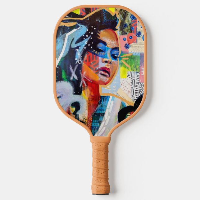 Raquette De Pickleball Foi Monogramme initial Flore rouge (Recto)