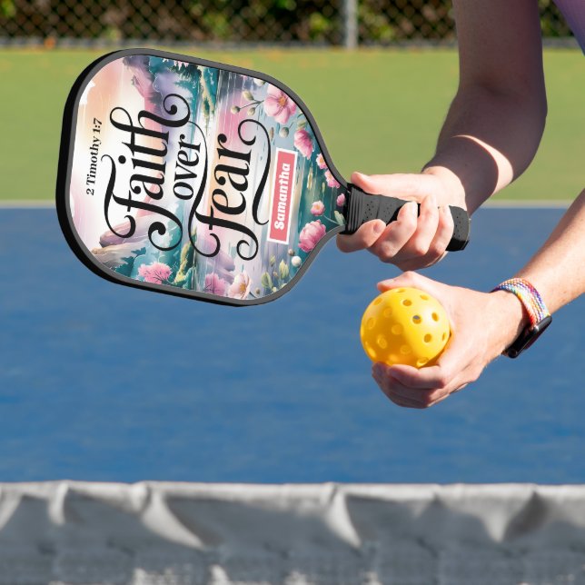 Raquette De Pickleball Foi personnalisée sur la peur Femmes chrétiennes (Insitu)