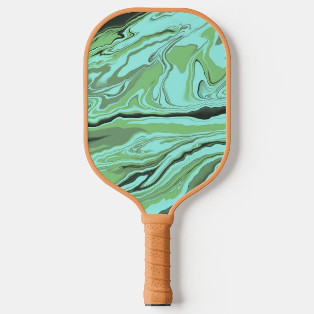 Raquette De Pickleball Fond Abstrait Marbré avec Vagues  (Recto)