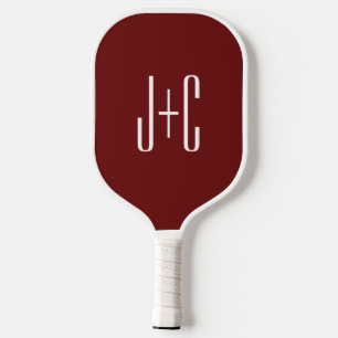 Raquette De Pickleball Fond rouge Bourgogne modifiable et texte blanc
