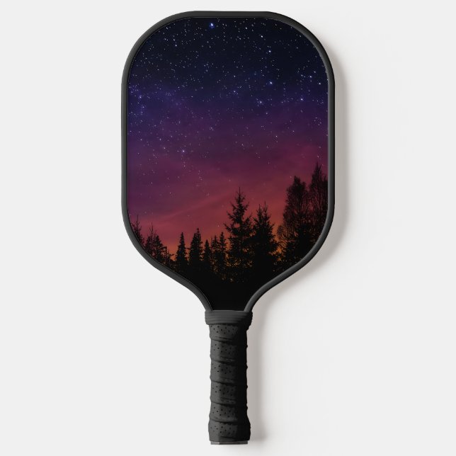 Raquette De Pickleball Forest Night Sky Nature with Starry Woodland Scene (Recto)