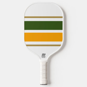 Raquette De Pickleball Forêt sportive Vert Golden Yellow Racing Stripes
