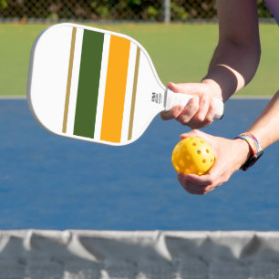Raquette De Pickleball Forêt sportive Vert Golden Yellow Racing Stripes