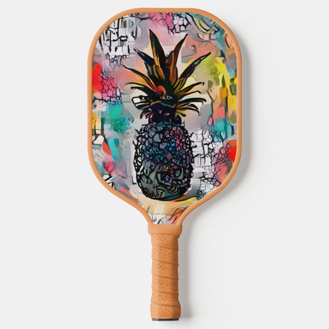 Raquette De Pickleball Fruit d'ananas Abstrait coloré (Recto)
