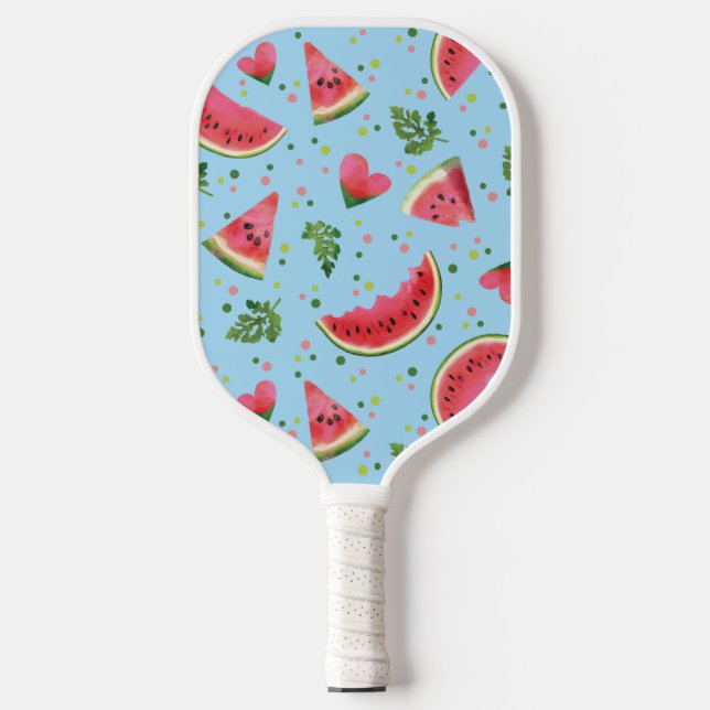 Raquette De Pickleball Fruit d'été Motif pastèque rouge vert tropical (Recto)