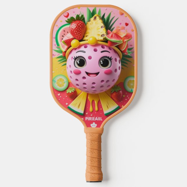 Raquette De Pickleball Fruit Pickleball Party - Cute Kawaii Paddle avec S (Recto)