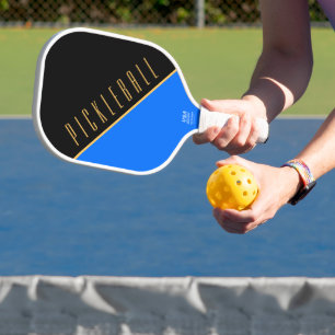 Raquette De Pickleball Fun Black Orange Bleu Diagonal Pickleball Slant