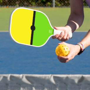 Raquette De Pickleball Fun Vivid citron chaux Blocs de couleur Blocs de c