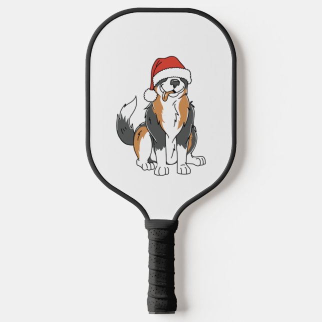 Raquette De Pickleball Funky Australian Shepherd Christmas Chien à Père N (Recto)