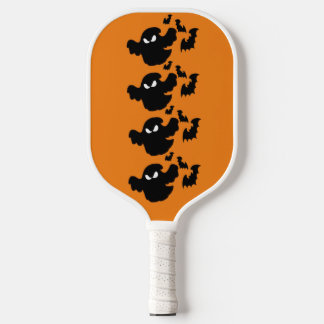 Raquette De Pickleball Funky Halloween chauve-souris Éffrayante Black Gho