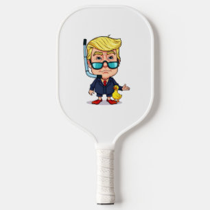 Raquette De Pickleball Funny Donald Trump Snorkel Cartoon with Rubber Duc