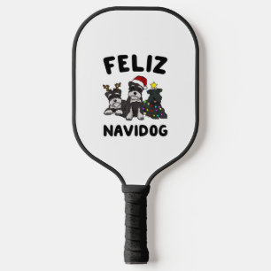 Raquette De Pickleball Funny Feliz Navidog amoureux des chiens de la mini