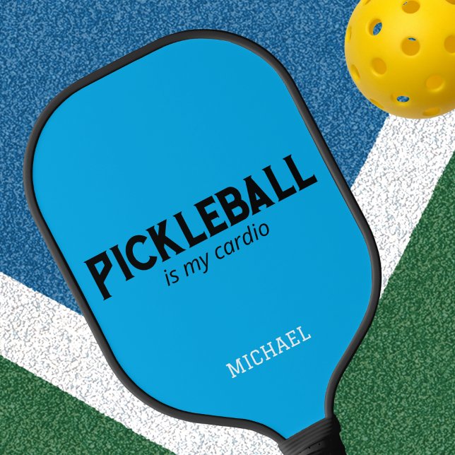 Raquette De Pickleball Funny Pickleball is my cardio Blue Custom Birthday (Créateur téléchargé)
