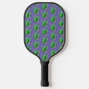 Raquette De Pickleball Funny Pickleman vert sur Arrière - plan pourpre