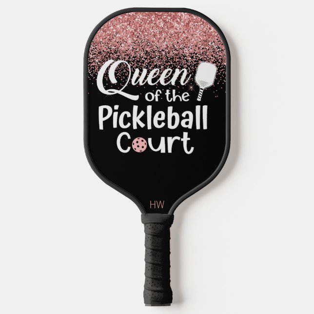 Raquette De Pickleball Funny Queen Parties scintillant rose (Recto)