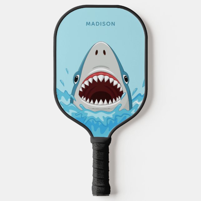 Raquette De Pickleball Funny Shark nom personnalisé (Recto)