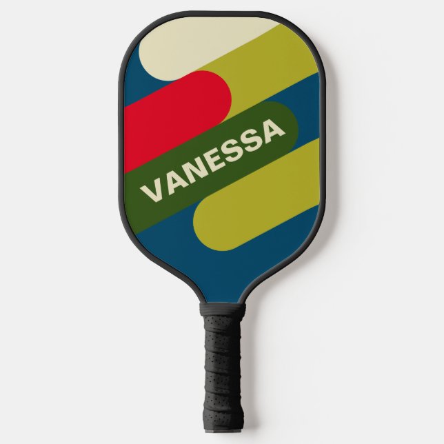 Raquette De Pickleball Fusion de Rugby Rétro avec Nom (Recto)