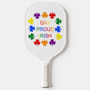 Raquette De Pickleball Gay Fier Irlandais LGBT Rainbow Shamrocks