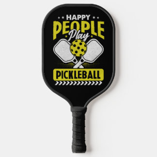 Raquette De Pickleball Gens Heureseux Jouent au Pickleball Étoiles Jaunes