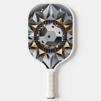 Raquette De Pickleball Geometric Metallic Pickleball Core Design