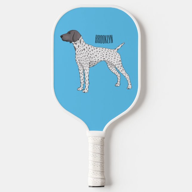Raquette De Pickleball German Shorthaired Pointer dog cartoon  (Recto)