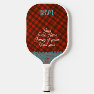 Raquette De Pickleball Gingham noir et rouge