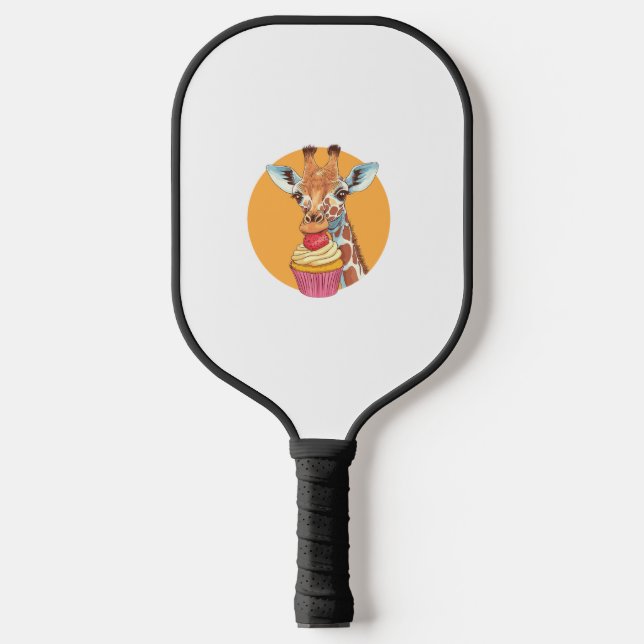Raquette De Pickleball Girafe avec Cupcake   (Recto)