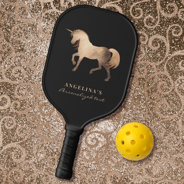 Raquette De Pickleball Girly Classy Rose Gold Foil personnalisé Unicorn (Créateur téléchargé)