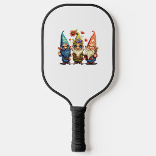 Raquette De Pickleball Gnome Cute et drôle gnome Hippie tournesol paix