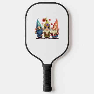 Raquette De Pickleball Gnome Cute et drôle gnome Hippie tournesol paix