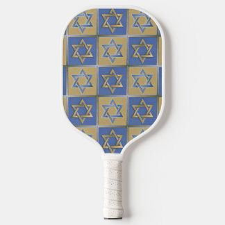 Raquette De Pickleball Gold Blue Star de David Art Panels