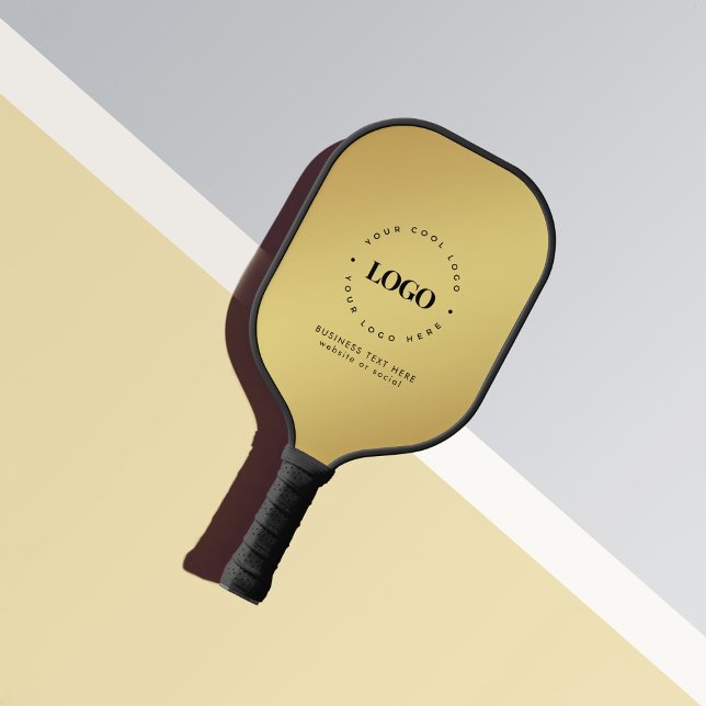 Raquette De Pickleball Gold Gradient Entreprise Logo et texte personnalis (Créateur téléchargé)