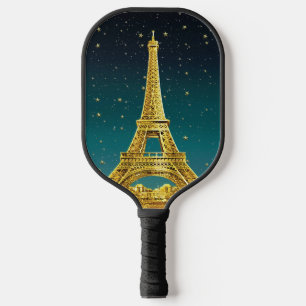 Raquette De Pickleball Gold Paris Skyline #2 Turquoise Star Sky