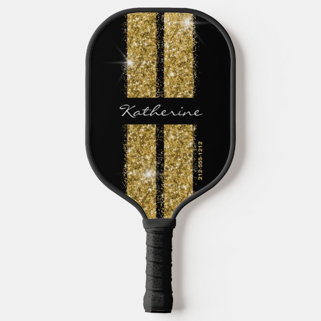 Raquette De Pickleball Gold Sport Racing Stripes Élégant (Verso)