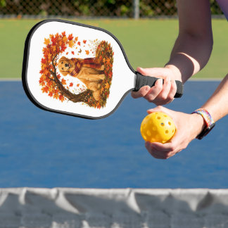 Raquette De Pickleball Golden Retriever Automne Cosy Action de grâce