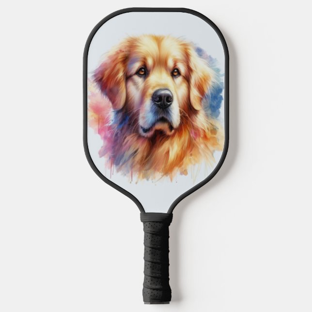 Raquette De Pickleball Golden Retriever Grace : Aquarelle Elégance (Recto)