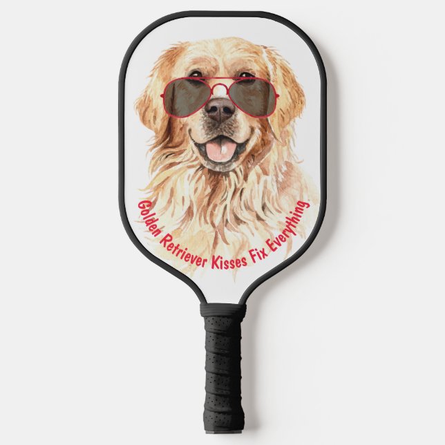 Raquette De Pickleball Golden Retriever Kisses Tout réparer (Recto)