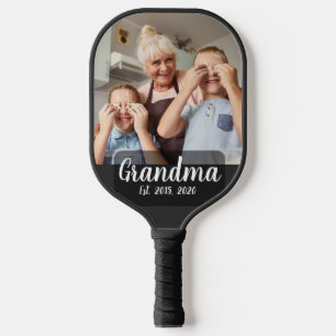 Raquette De Pickleball Grand-mère a établi une photo de script blanc