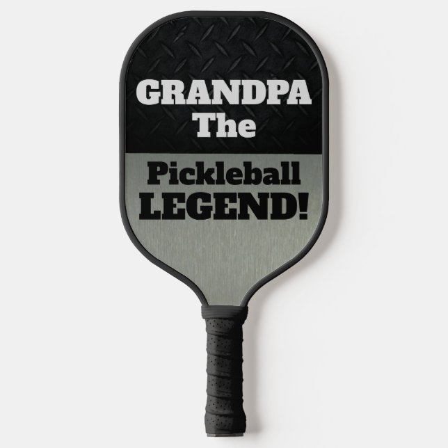 Raquette De Pickleball Grand-Père La Légende Drôle Smack Talk Black Silve (Recto)