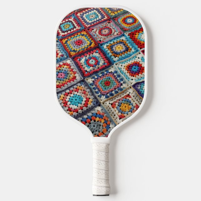 Raquette De Pickleball Granny Carré Crocheted Quilt (Recto)
