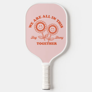 Raquette De Pickleball Graphisme Fleur Joyeux Retro
