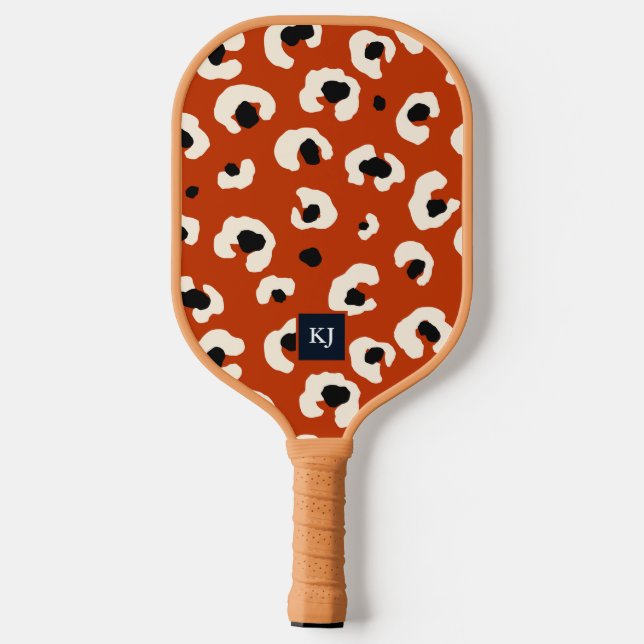 Raquette De Pickleball Gras Léopard Monogramme Pickleball Paddle (Verso)