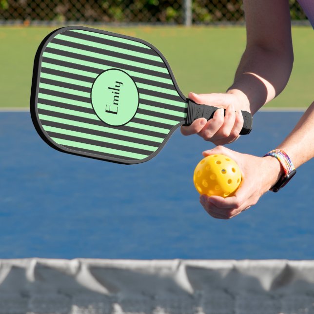 Raquette De Pickleball Gras vert et noir bande personnalisée (Insitu)