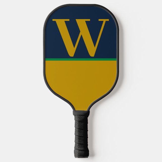Raquette De Pickleball Green Gold Blue College Monogram Pickleball Paddle (Recto)