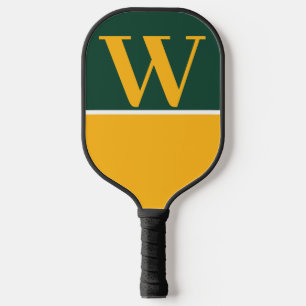 Raquette De Pickleball Green & Gold College Monogram Pickleball Paddle