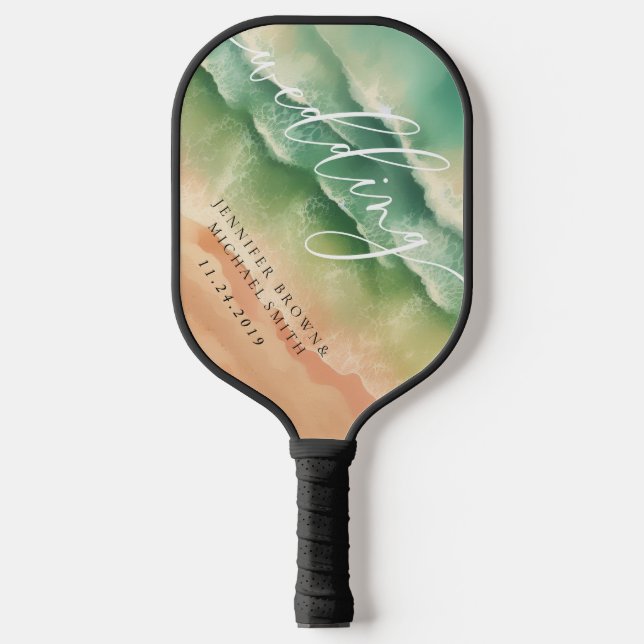 Raquette De Pickleball Green Ocean Beach Summer Party Jeux Mariage (Recto)