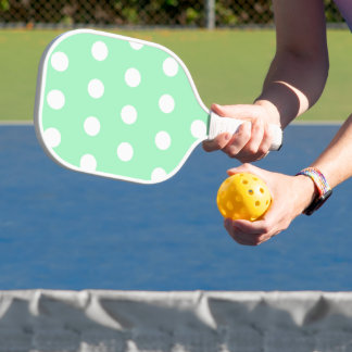 Raquette De Pickleball Green Poka Dots
